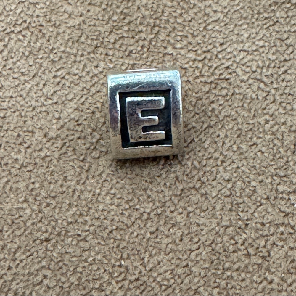 Silver Initial E Pandora Charm